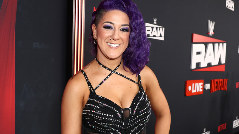 WWE star Bayley is smiling