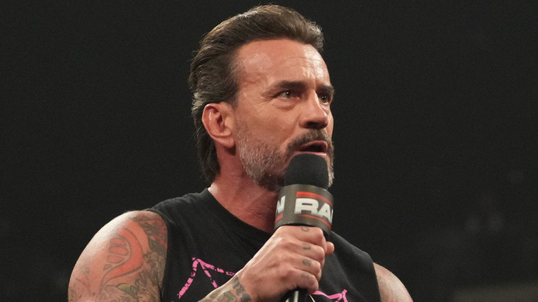 CM Punk cutting a promo on WWE Raw