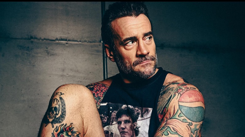 CM Punk during a photoshoot for his tattoo story with WWE, 2025