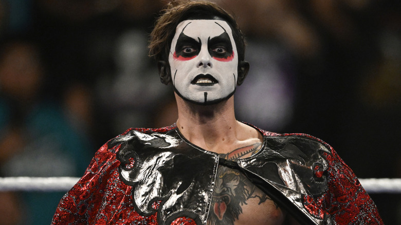 Danhausen wearing black and white face paint