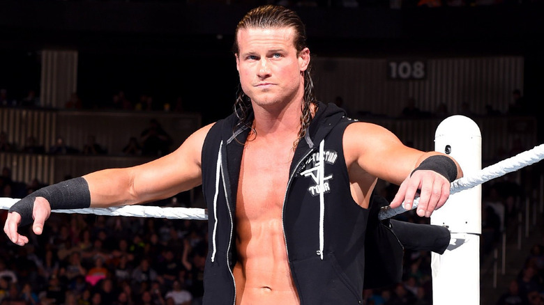 Dolph Ziggler leaning on the turnbuckles