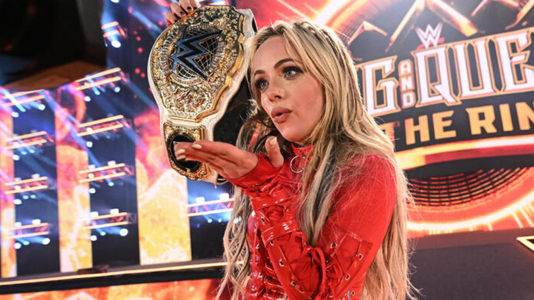 Liv Morgan holding the Women's World Championship
