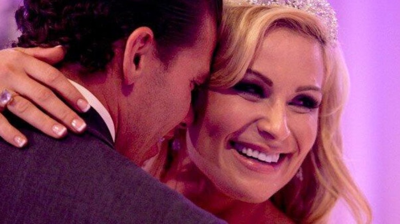 Natalya dances with husband TJ Wilson, formerly known as Tyson Kidd in WWE, at their wedding reception.