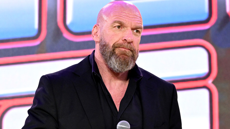 Triple H wearing a black shirt