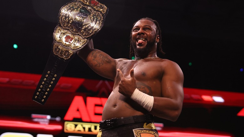 Swerve Strickland with AEW Title