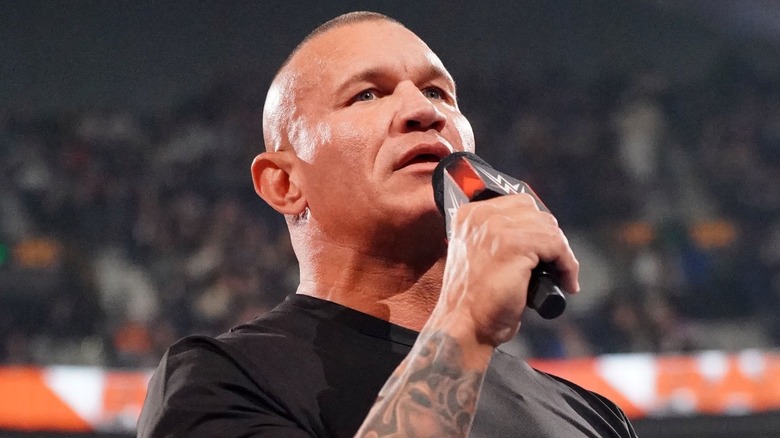 Randy Orton holding a WWE mic