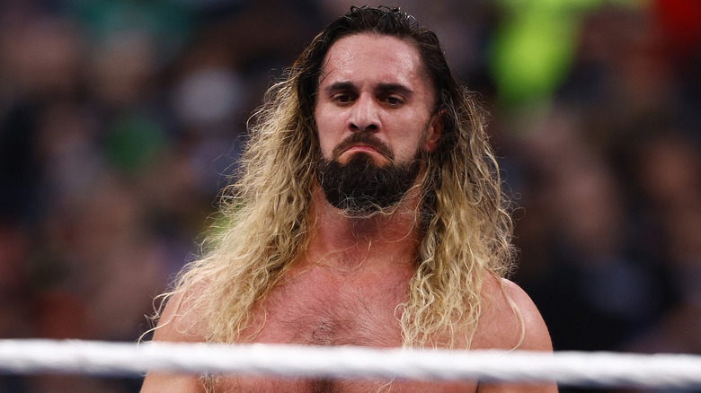 Seth Rollins looking sad