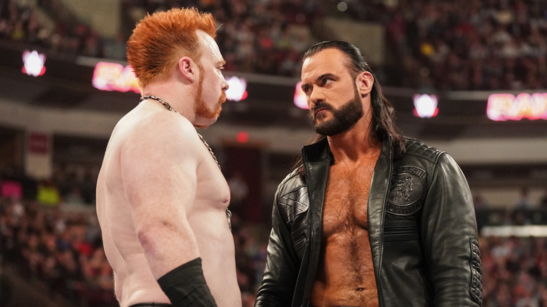 Sheamus and Drew McIntyre stare each other down