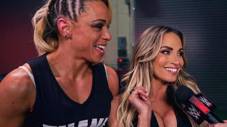 Zoey Stark and Trish Stratus smiling
