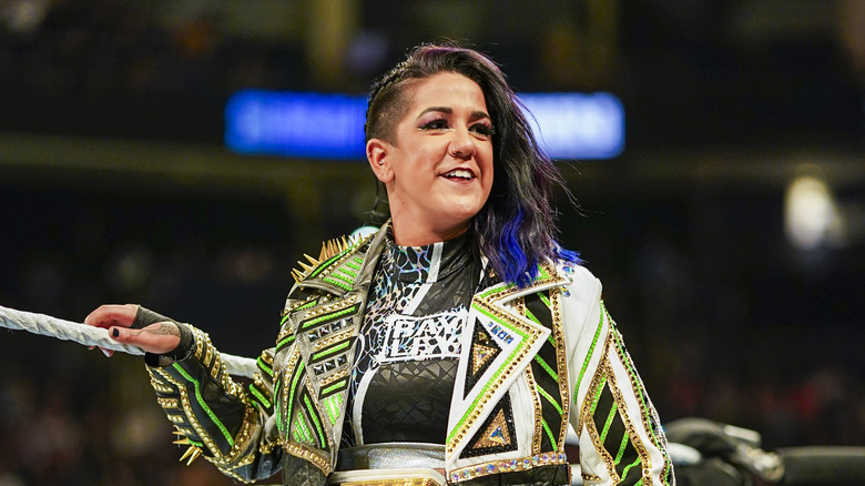 Bayley smiling