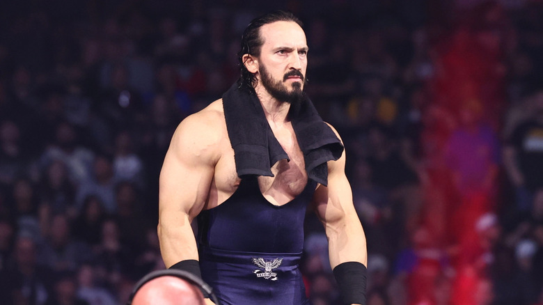 AEW star Pac makes his way down to the ring for his AEW National Championship match against Andrade at AEW All Out 2026.
