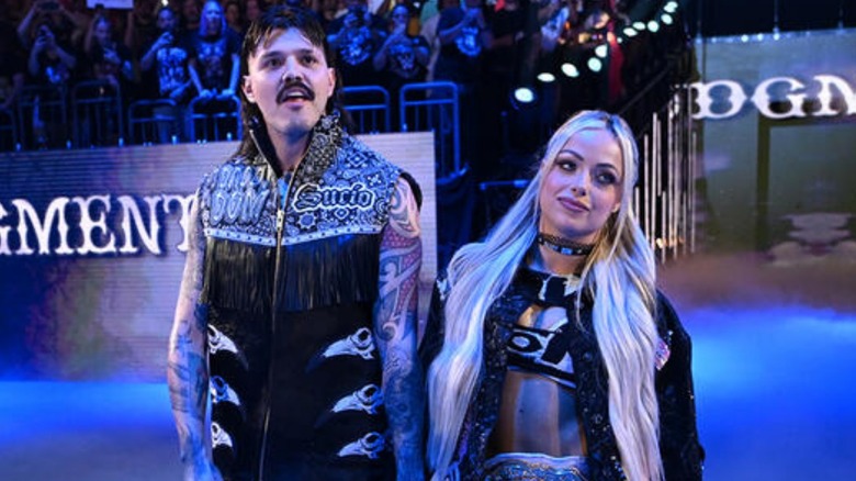 Dominik Mysterio and Liv Morgan make their entrance at Bash In Berlin