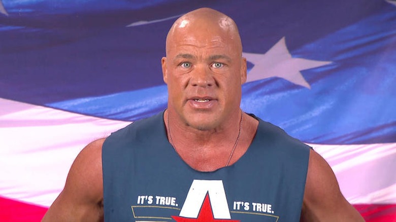 Kurt Angle addresses the camera