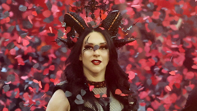 Stephanie Vaquer makes her entrance at WrestleMania