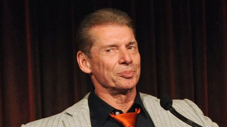 Vince McMahon addressing a crowd