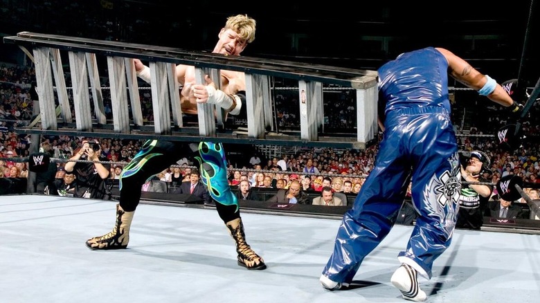 Eddie Guerrero hit Rey Mysterio with a ladder at WWE SummerSlam 2005