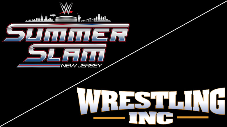 The SummerSlam 2025 logo on a black background above a diagonal white line, with the Wrestling Inc. logo beneath the line.