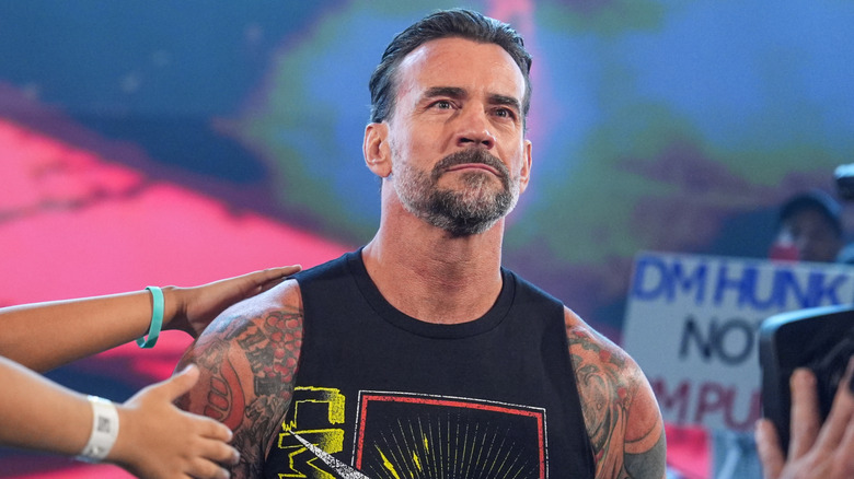 CM Punk staring down the ramp at a WWE event
