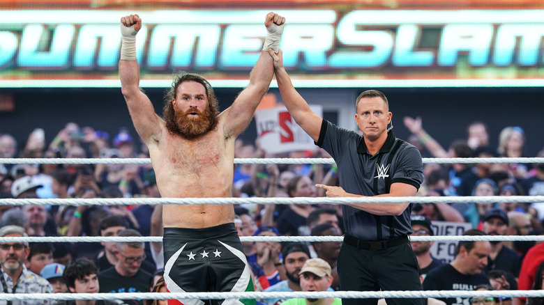 Sami Zayn celebrates victory