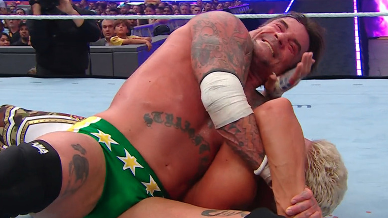 CM Punk with Cody Rhodes in an Anaconda Vice at WWE SummerSlam