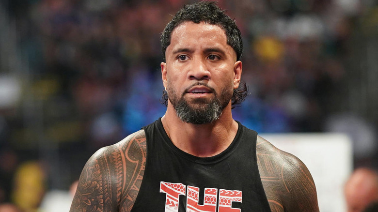 Jey Uso looking away