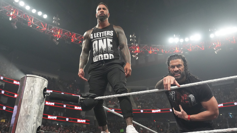 Jey and Reigns inside the ring