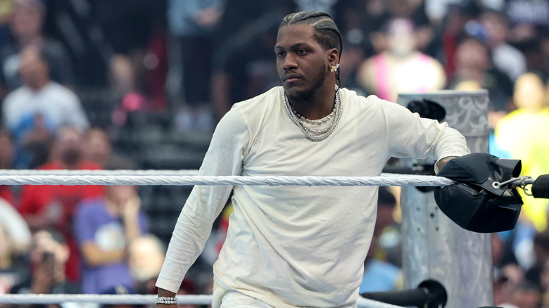 Lil Yachty stands in the ring after Trick Williams defeated Sami Zayn to win the United States Championship match during WrestleMania 42 at Allegiant Stadium on April 19, 2026 in Las Vegas, Nevada.
