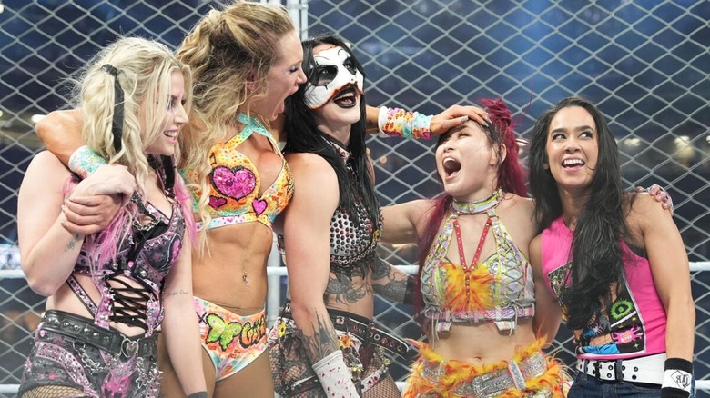 Babyface team celebrates winning womens' WarGames