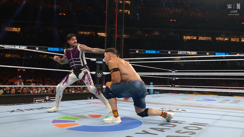 Dominik firing off right hands on Cena