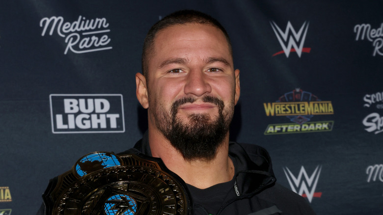 Bron Breakker with the WWE Intercontinental Championship