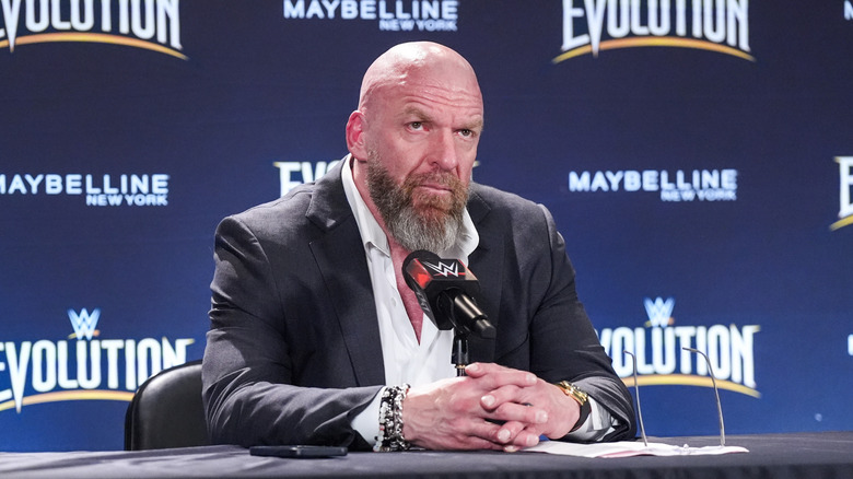 Triple H looking stern