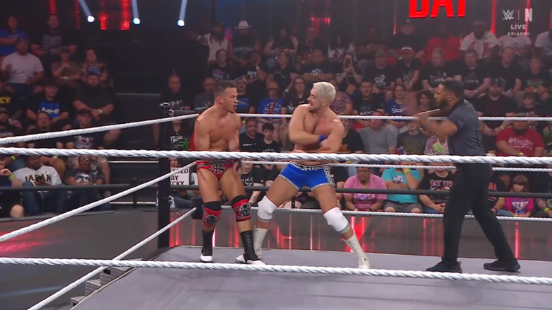 Hendry and Saints in the corner of the ring