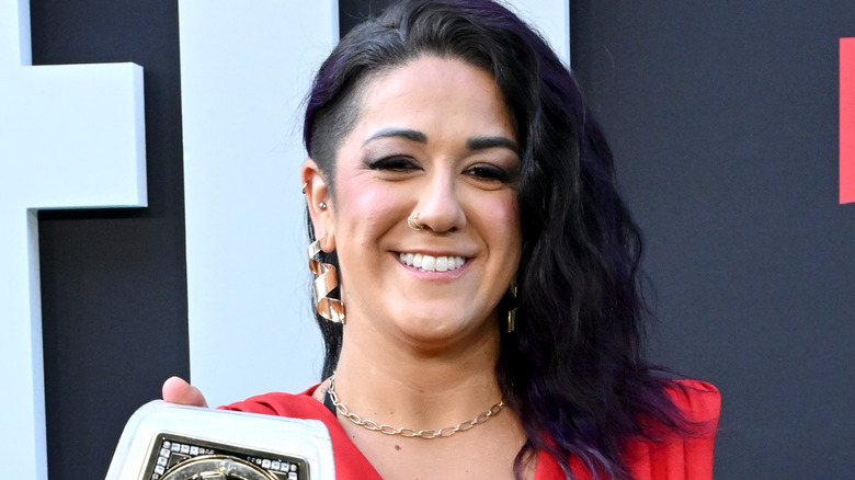 Bayley smiling