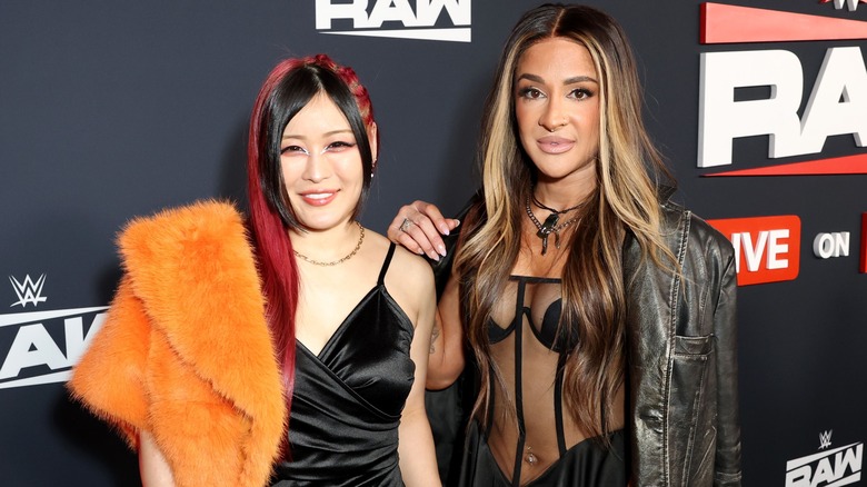 IYO SKY and Dakota Kai on the red carpet