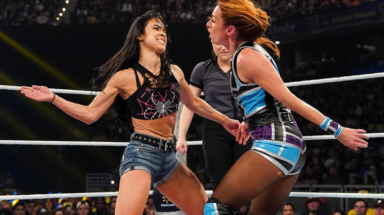 AJ Lee slaps Becky Lynch
