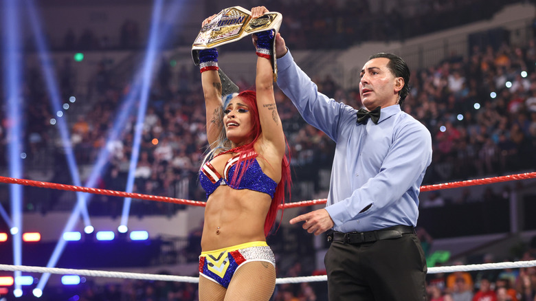 Zelina Vega celebrating