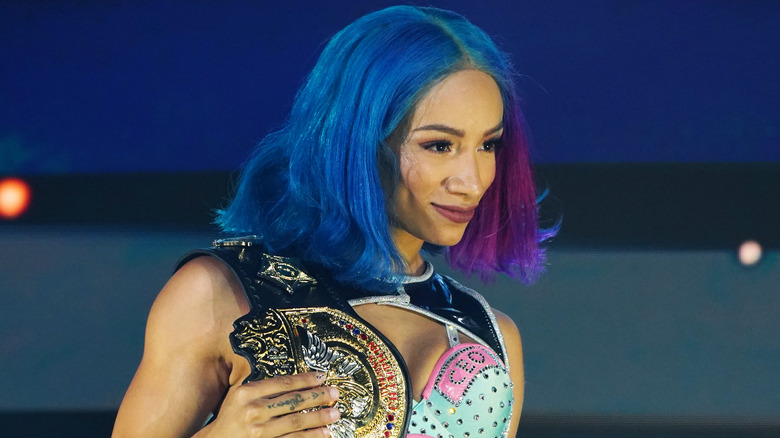 Mercedes Mone with the IWGP Women's Title