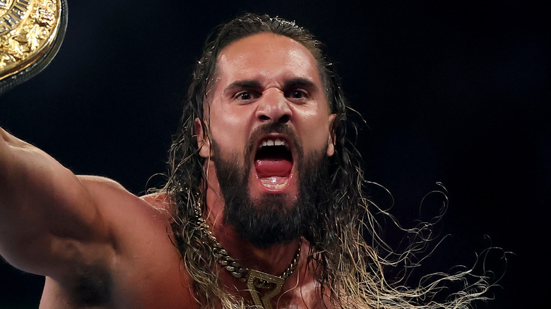 Seth Rollins looking quite angry