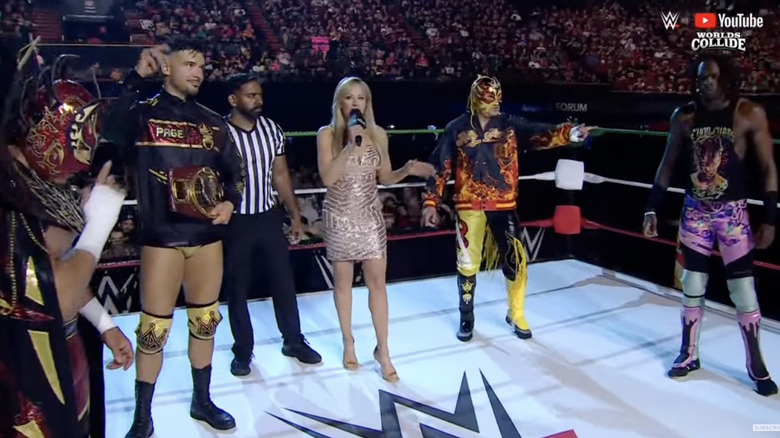 All four men inside the ring