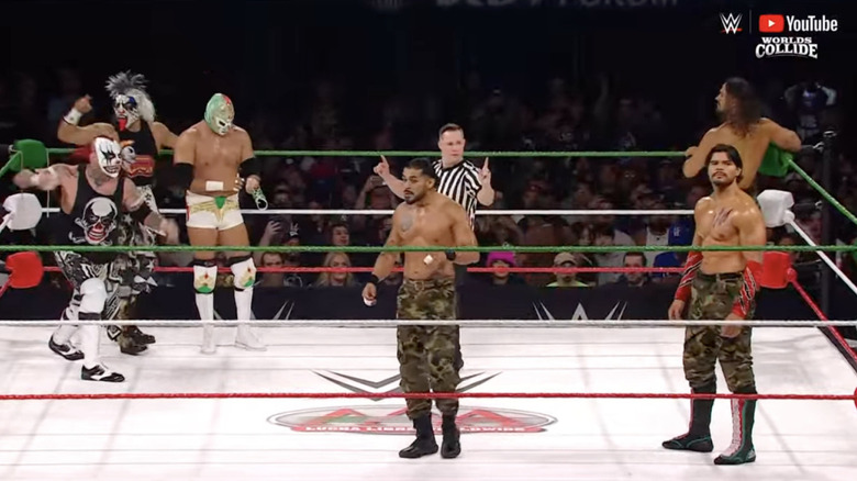 All six men in the ring