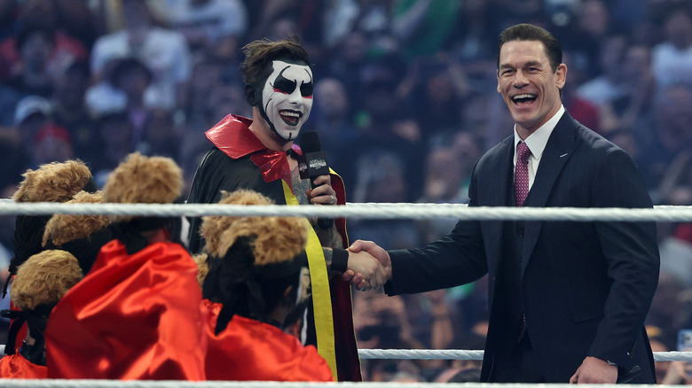 Danhausen shakes hands with John Cena