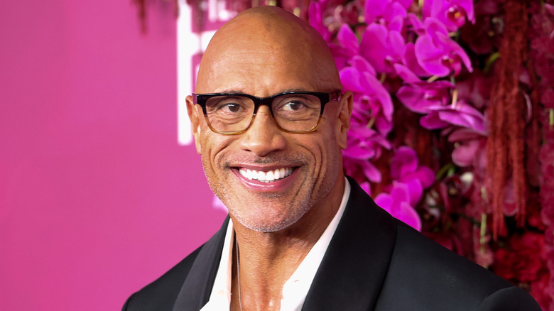 The Rock beaming on the red carpet