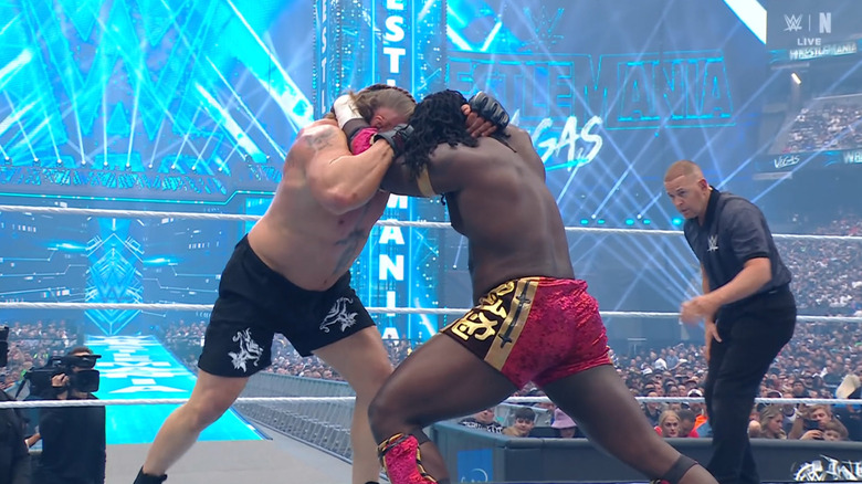 Lesnar and Femi locking up