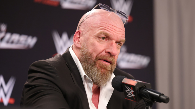 Triple H during the WWE Backlash Press Conference