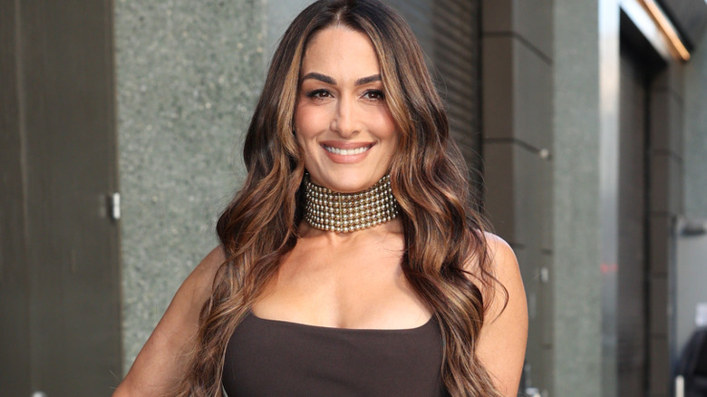 Nikki Bella wearing a choker necklace