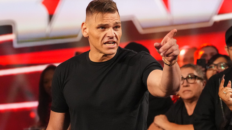 GUNTHER pointing on WWE Raw