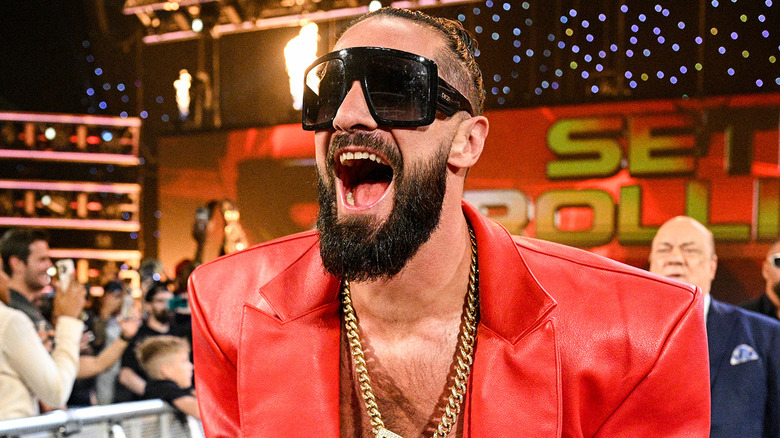 Seth Rollins cackling on WWE Raw
