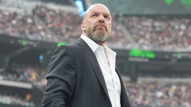 Triple H looks out into the crowd as he introduces this year's WrestleMania 41