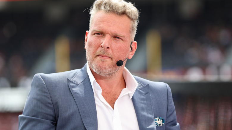 Sports personality Pat McAfee looks on during College Gameday before the LSU Tigers take on the South Carolina Gamecocks