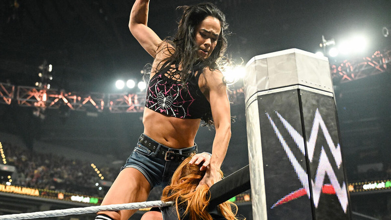 AJ Lee punches Becky Lynch at WWE Wrestlepalooza